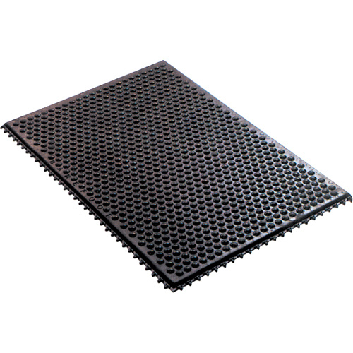 Conductive Anti-Fatigue Rubber Mat Interlocking Room System, Rubber, 2' W x 3' L, 1/2" Thick, Black-(Each)