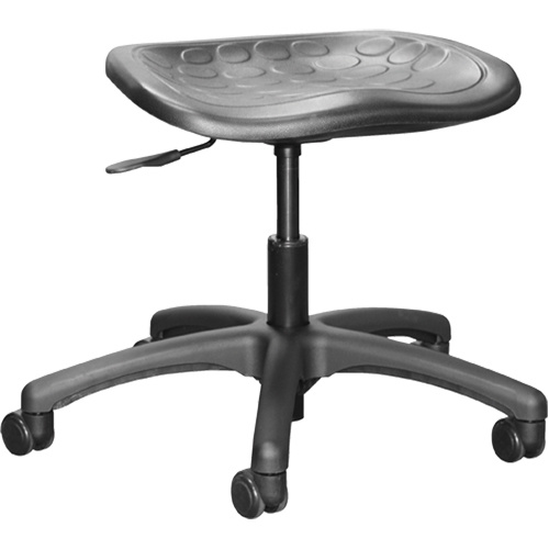 Horizon Seating 2500-PC550 Shoptech Ergonomic Industrial Stools, Mobile, Adjustable, 16" - 21-1/2", Polyurethane Seat, Black-(Each)