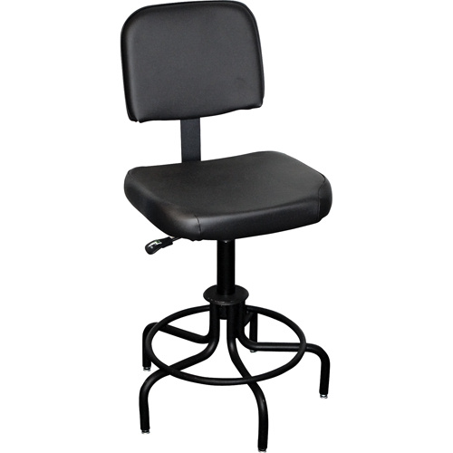 Mur-Van C6585-672 6000 Series Stool with Back, Stationary, Adjustable, 26" - 31", Vinyl Seat, Black-(Each)