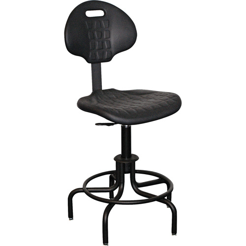 Mur-Van C6585-1400 6000 Series Stool with Back, Stationary, Adjustable, 24" - 29", Polyurethane Seat, Black-(Each)