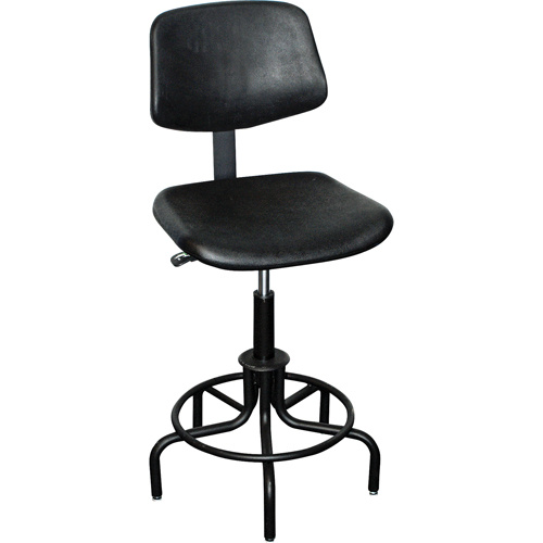 Mur-Van C6585-MVIR 6000 Series Stool with Back, Stationary, Adjustable, 25" - 30", Polyurethane Seat, Black-(Each)