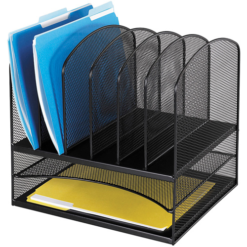 Safco 3255BL Onyx™ Steel Mesh Desktop Organizers Onyx™ Steel Mesh Desktop Organizers - Each