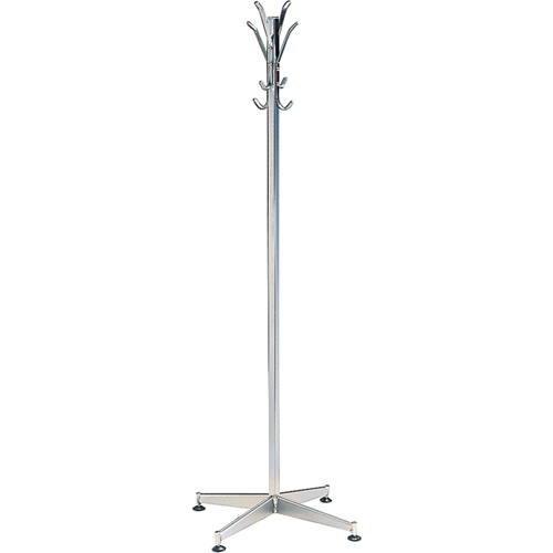 Offices To Go PCOS3 Coat Tree Coat Tree, 60" H, Steel, Chrome, 8 Hook(s) - Each