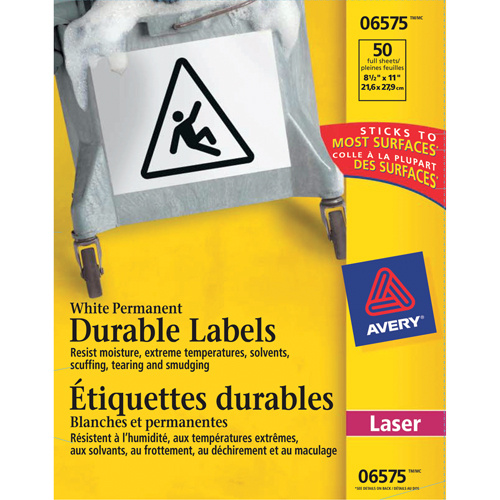 Avery Dennison 713727 TrueBlock Labels TrueBlock Labels, Polyester, 11" L x 8.5" H, White - Pack of 50