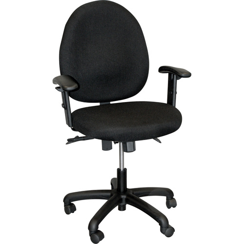 Mur-Van C982MB-CC-F-TA 900 Series Mid-Back Ergonomic Steno Chair, Drafting, Adjustable, 22", Fabric Seat, Black-(Each)