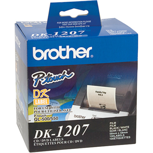 Brother DK1207 DK Series Die Cut Round CD/DVD Labels DK Series Die Cut Round CD/DVD Labels - Box of 100