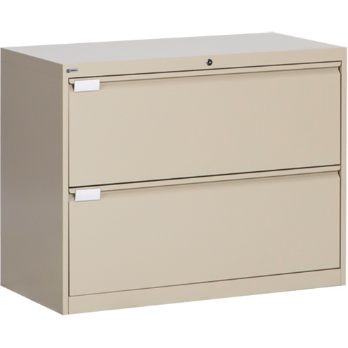 Perfix Inc. 2021-33-36-9393 Lateral Filing Cabinet Lateral Filing Cabinet, Steel, 2 Drawers, 36" W x 18" D x 27-7/8" H, Beige - Each