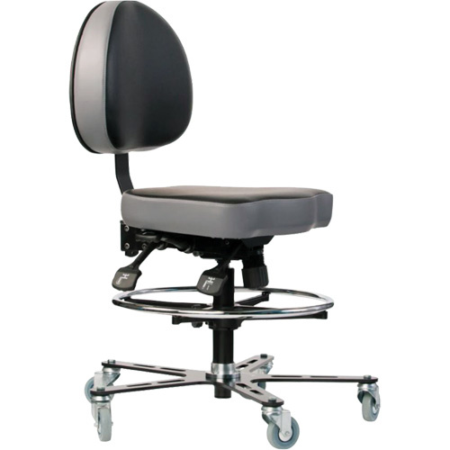 Synetik 508-00035 TF 180 Ergonomic Chair TF 180 Ergonomic Chair, Mobile, Vinyl Seat, Black - Each