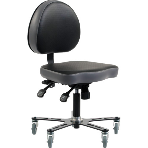 Synetik 508-00013 SF180 Multi-Tilt Ergonomic Chair SF180 Multi-Tilt Ergonomic Chair, Mobile, Adjustable, Vinyl Seat, Black/Grey - Each