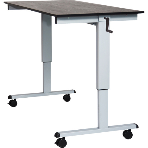 Luxor H. Wilson STANDCF60-AG/BO Adjustable Stand-Up Desk Adjustable Stand-Up Desk, Stand-Alone Desk, 48-1/2" H x 59" W x 29-1/2" D, Black - Each