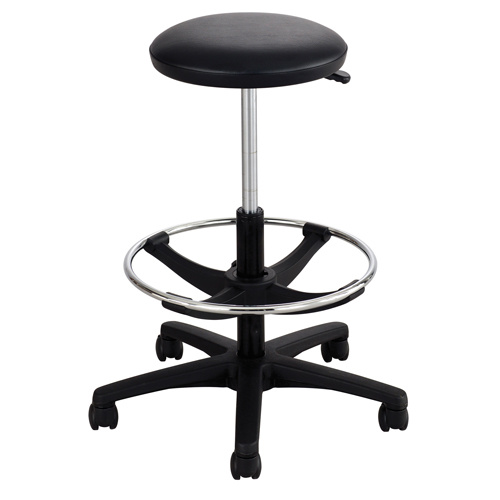 Safco 3436BL Extended-Height Stool Extended-Height Stool, Drafting, Adjustable, 22" - 32", Vinyl Seat, Black - Each