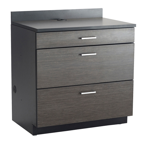 Safco 1703AN Modular Base Cabinet Modular Base Cabinet, 3 Drawers, 36" W x 25" D x 39" H, Asian Night/Black - Each