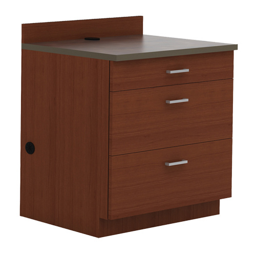 Safco 1703MH Modular Base Cabinet Modular Base Cabinet, 3 Drawers, 36" W x 25" D x 39" H, Mahogany - Each