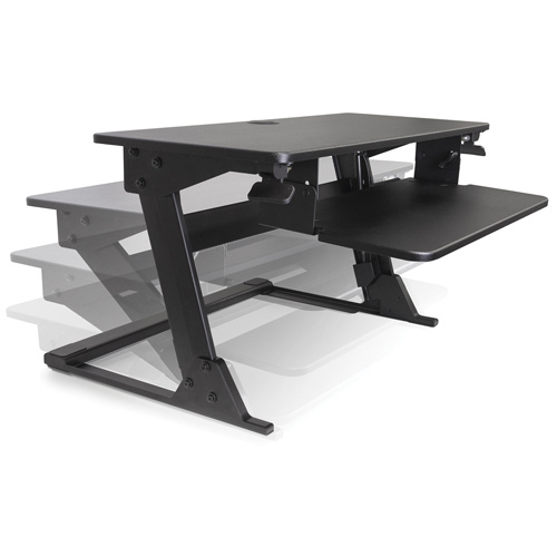Horizon SSW02 Goya™ Sit-Stand Workstation Goya™ Sit-Stand Workstation, Desktop Unit, 21" H x 35-2/5" W x 24" D, Black - Each