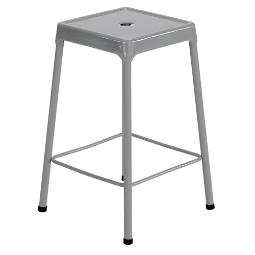 Safco 6605SL Counter Stool Counter Stool, Stationary, Fixed, 25", Steel Seat, Grey - Each