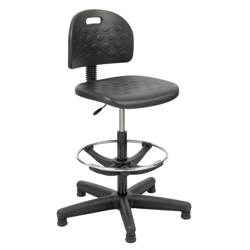 Safco 6680 Soft Tough™ Stool Soft Tough™ Stool, Stationary, Adjustable, 29" - 49", Polyurethane Seat, Black - Each