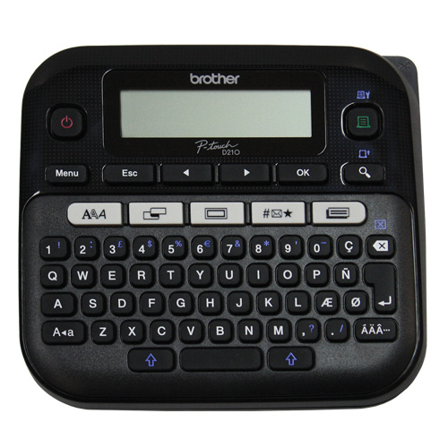 Brother PTD210BK Label Maker Label Maker, HandHeld, Plug-In/Battery Operated - Each