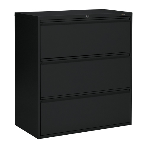 Offices To Go MVL1936P3 BLK Lateral Filing Cabinet Lateral Filing Cabinet, Steel, 3 Drawers, 36" W x 19-1/4" D x 39-3/50" H, Black - Each