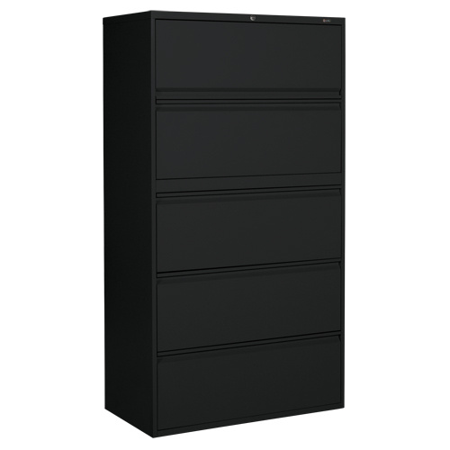 Offices To Go MVL1936P5 BLK Lateral Filing Cabinet Lateral Filing Cabinet, Steel, 5 Drawers, 36" W x 19-1/4" D x 66-5/9" H, Black - Each