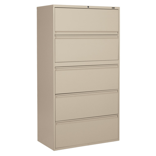 Offices To Go MVL1936P5 NEV Lateral Filing Cabinet Lateral Filing Cabinet, Steel, 5 Drawers, 36" W x 19-1/4" D x 66-5/9" H, Beige - Each
