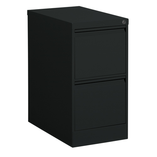 Offices To Go MVL25201 BLK Vertical Filing Cabinet Vertical Filing Cabinet, Steel, 2 Drawers, 15-1/7" W x 25" D x 29" H, Black - Each