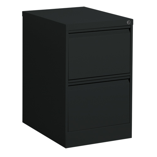 Offices To Go MVL25251 BLK Vertical Filing Cabinet Vertical Filing Cabinet, Steel, 2 Drawers, 18-1/7" W x 25" D x 29" H, Black - Each