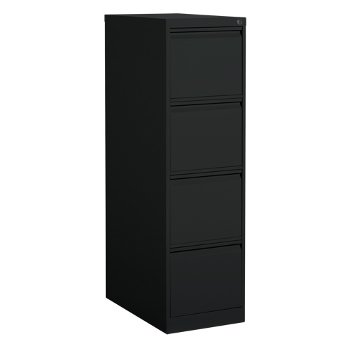 Offices To Go MVL25401 BLK Vertical Filing Cabinet Vertical Filing Cabinet, Steel, 4 Drawers, 15-1/7" W x 25" D x 52" H, Black - Each