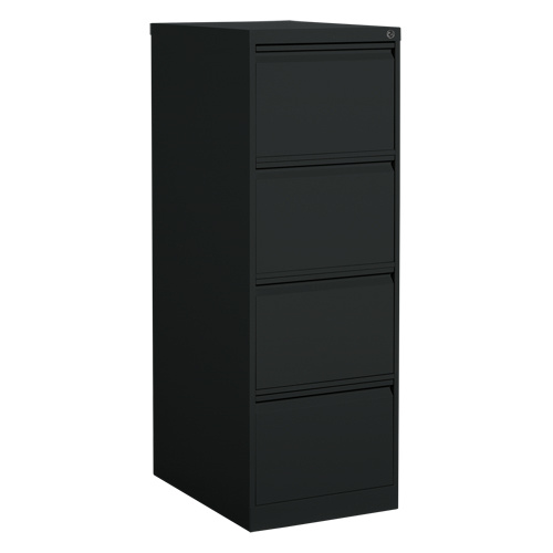 Offices To Go MVL25451 BLK Vertical Filing Cabinet Vertical Filing Cabinet, Steel, 4 Drawers, 18-1/7" W x 25" D x 52" H, Black - Each