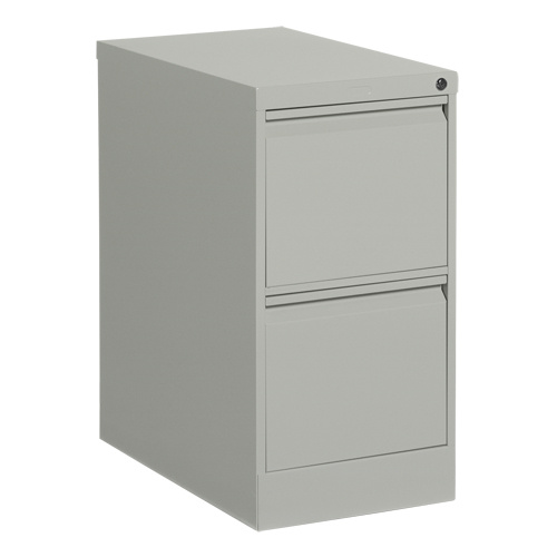Offices To Go MVL25201 GRY Vertical Filing Cabinet Vertical Filing Cabinet, Steel, 2 Drawers, 15-1/7" W x 25" D x 29" H, Grey - Each