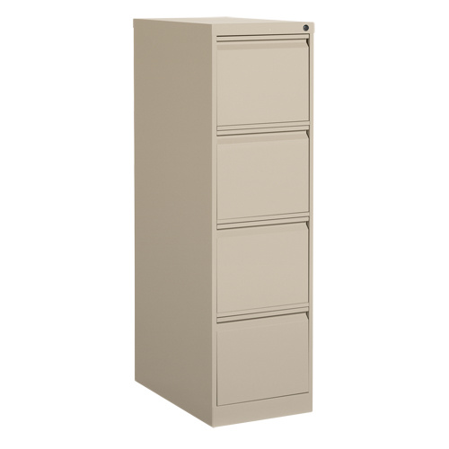 Offices To Go MVL25401 NEV Vertical Filing Cabinet Vertical Filing Cabinet, Steel, 4 Drawers, 15-1/7" W x 25" D x 52" H, Beige - Each