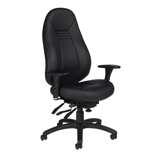 Offices To Go 1240-3-BL20 High Back Comfort Chair High Back Comfort Chair, Leather, Black, 300 lbs. Capacity - Each