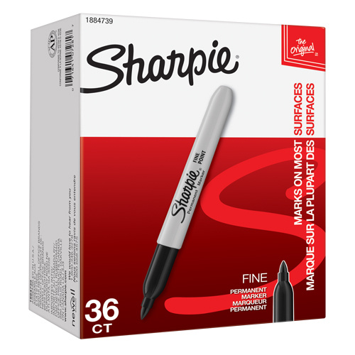 Sharpie 1884739 Permanent Marker Permanent Marker, Fine, Black - Each