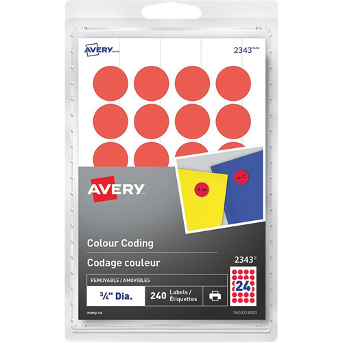 Avery Dennison 594655 Identification & Coding Labels Identification & Coding Labels - Pack of 240