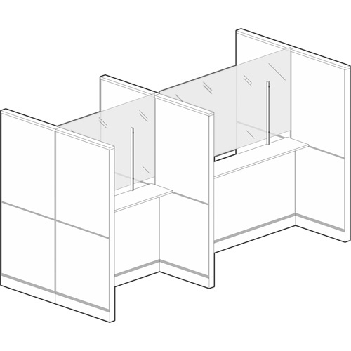 Offices To Go GCTCSG3636LP Clamp Mount Sneeze Guard Clamp Mount Sneeze Guard, 36" W x 36" H - Each