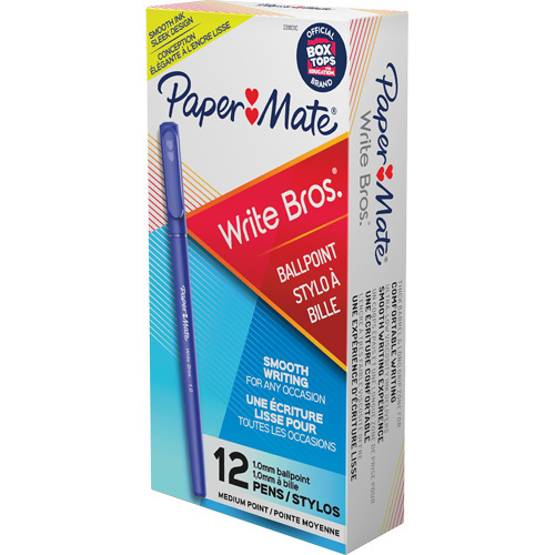Paper Mate 3311131C Paper Mater® Write Bros® Ball Point Pen Paper Mater<sup>®</sup> Write Bros<sup>®</sup> Ball Point Pen, Blue, 1 mm - Box of 12