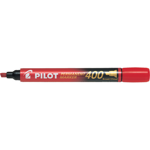 Pilot SCA-400-RD 400 Permanent Marker 400 Permanent Marker, Chisel, Red - Box of 12