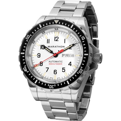 Marathon WW194021SS-0509 Arctic Edition Jumbo Day/Date Automatic with Stainless Steel Bracelet, Digital, Battery Operated, 46 mm, Silver-(Each)