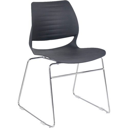 KLETON Stacking Chairs Stacking Chairs, Polypropylene, 32" High, 250 lbs. Capacity, Black - Each