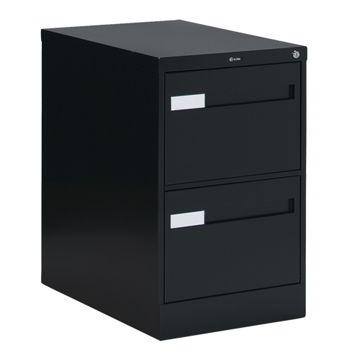 Offices To Go 26-252 BLK Vertical Filing Cabinet with Recessed Drawer Handles Vertical Filing Cabinet with Recessed Drawer Handles, 2 Drawers, 18.15" W x 26.56" D x 29" H, Black - Each