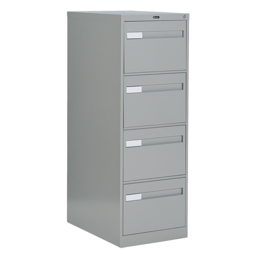 Offices To Go 26-452 GRY Vertical Filing Cabinet with Recessed Drawer Handles Vertical Filing Cabinet with Recessed Drawer Handles, 4 Drawers, 18.15" W x 26.56" D x 52" H, Grey - Each