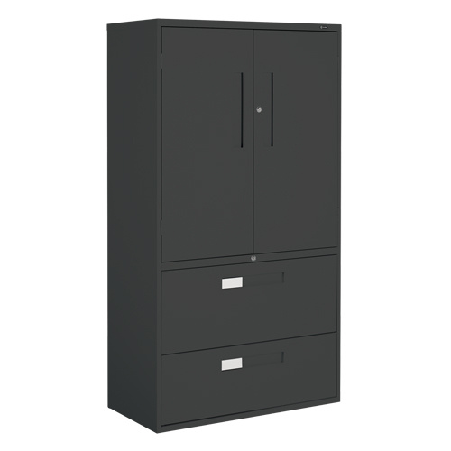 Offices To Go 9336-5MSL BLK Multi-Stor Cabinet Multi-Stor Cabinet, Steel, 3 Shelves, 65-1/4" H x 36" W x 18" D, Black - Each