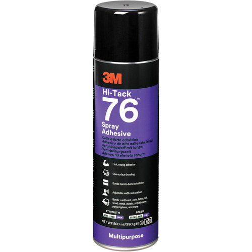 3M 76-24OZ-IND 76 High Tack Adhesive, Clear, Aerosol Can-(Can)