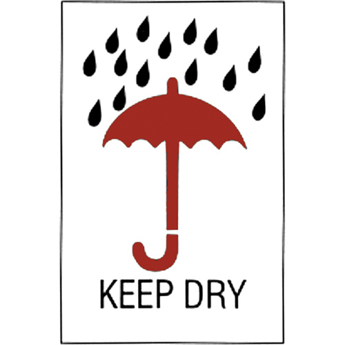 Incom Top Tape & Label 1071 ""Keep Dry"" Special Handling Labels "Keep Dry" Special Handling Labels, 6" L x 4" W, Red on White - Each