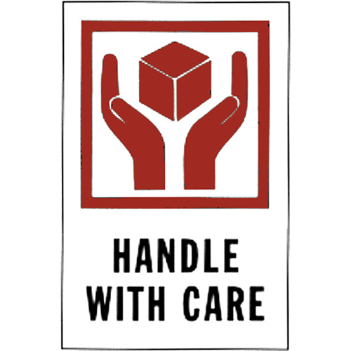 Incom Top Tape & Label 1057 ""Handle with Care"" Special Handling Labels "Handle with Care" Special Handling Labels, 6" L x 4" W, Red on White - Each