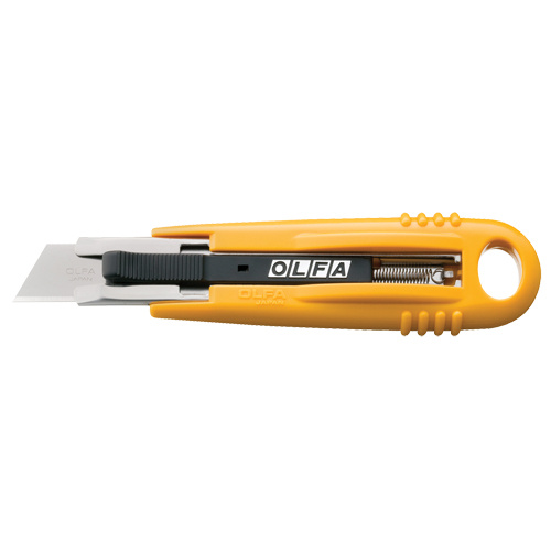 Olfa 9048 Self-Retracting Safety Knife Self-Retracting Safety Knife, 19 mm, Carbon Steel, Heavy-Duty, Plastic Handle - Each