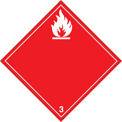 Brady 09111 TDG Shipping Labels, Class 3, Flammable Liquids, Vinyl-(Roll of 500)