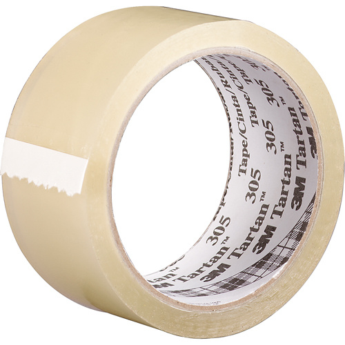 3M 305-48X100-CLR Tartan™ 305 Box Sealing Tape Tartan™ 305 Box Sealing Tape, Acrylic Adhesive, 1.6 mil, 48 mm (2") x 100 m (328') - Roll