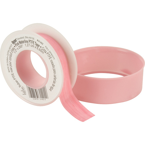 Oatey 31402D Teflon® Tape - Water Lines Thread Teflon<sup>®</sup> Tape - Water Lines Thread, 260" L x 1/2" W, Pink - Roll
