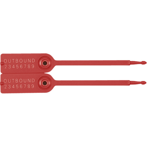 Tyden Brooks 000361 RED Gemini® Tote Seals Gemini<sup>®</sup> Tote Seals, 7-1/4", Plastic, Pull-Through - Box of 10000