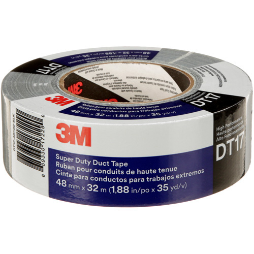 3M DT17-48X32-BK DT17 Super-Duty Duct Tape DT17 Super-Duty Duct Tape, 17 mils, Black, 48 mm (2") x 32 m (105') - Roll